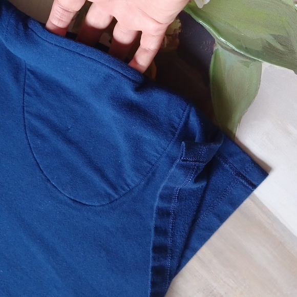 D & Co 💙 Navy Blue Boatneck Top With Pockets 3/4 Sleeves With Grommets W-XS - Picture 6 of 8